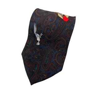 Looney Tunes Mania 1994 Silk Paisley Tie Bugs Bunny Taz‎ Tweety Sylvester Marvin